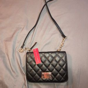 Black leather shoulder bag
